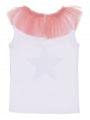 Baby White Top With Golds Star & Ruffle Star Knickers Set 