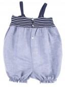 Girls Navy Knitted & Cotton Playsuite