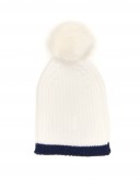 Ivory Knitted Hat with Pom-Pom & Scarf Set 