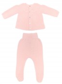 Pale Pink 2 Piece Soft Knitted Babygrow