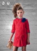 Vestido Rojo Pompones Colección Brit Pop