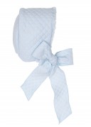 Baby Blue Quilted & Plush Reversible Bonnet