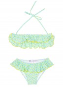 Aqua Green & Yellow Moon Print Bikini 