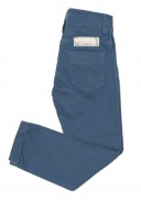 Girls Blue Cotton Skinny Fit Trousers