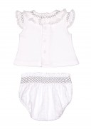 Baby White & Gray 2 Piece Knickers Set