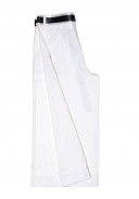 Girls White Cotton Culotte Trousers With Satin Belt