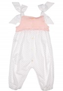 Pink & White Extra Soft Cotton Polka Dot Jumpsuit 