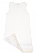 Girls Ivory Cotton Jersey & Lace 2 Piece Dress Set 