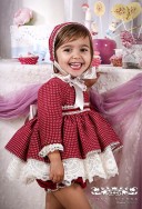 Baby Girls Strawberry & Ivory 3 Piece Dress Set 