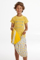 Boys Yellow Indian Arrows Print Washed Cotton T-Shirt