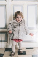 Baby Girls Beige & Ivory Synthetic Fur Coat