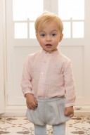 Dolce Petit Baby Boys Grey & Pale Pink 3 Piece Shorts Set