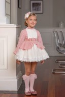Dolce Petit Girls Pale Pink Cotton Plumeti Dress 
