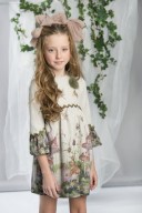 J.V. José Varón Girls Enchanted Forest Print Dress 