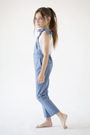 Girls Blue Chambray Dungaree Jeans with Removable Braces