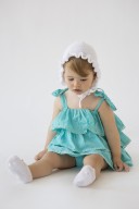 Turquoise Polka Dot Layered Playsuite