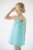 Girls Turquoise Polka Dot & Lace Dress