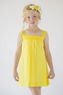 Girls Yellow Polka Dot & Lace Dress