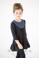 Girls Black & Blue Viscose Dress