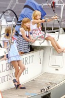 Foque Vestido Niña Abertura Espalda Marino & Blanco 