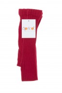 Rubi Red Ribbed Cotton Tights