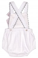 Baby White & Gray Cotton Broderie Shortie
