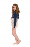 Girls Denim Jacket with tulle,sequins & jewels