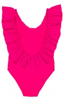 Girls Pink Ruffle Swimsuit