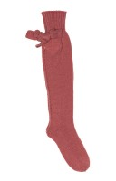 Girls Marsala Knitted Long Socks with Bow