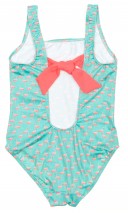Green & Pink Flamingo Swimsuit with bow