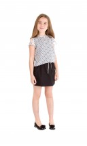Black Polka Dot Cotton Skirt 