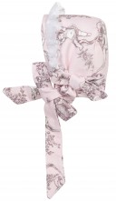Baby Girls Pink & Grey Toile de Jouy 3 Piece Dress Set