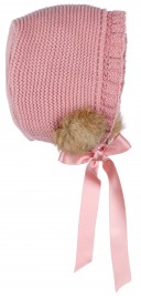 Baby Girls Pink Pram Coat & Bonnet Set