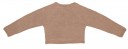 Beige Knitted Heart Cropped Sweater