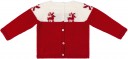 Marta y Paula Baby 3 Pieces Red & White Reindeer Print Shorts Set