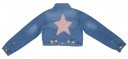 Girls Denim Jacket with Pink Pearl & Jewel Maxi Star 