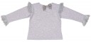 Girls Grey Sweatshirt With Silver Bow & Tulle