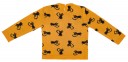 Girls Mustard & Black Cat Print Knitted Sweater