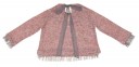 Girls Pink Knitted Sweater with Gray Tulle Hem