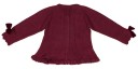 Girls Burgundy Knitted Cardigan With Velvet Bows