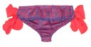 Girls Coral Pink & Blue Ruffle Bikini Bottoms