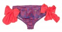 Girls Coral Pink & Blue Ruffle Bikini Bottoms