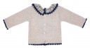 Beige & Navy Blue Dog 2 Piece Sweater Set 