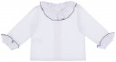 Baby Boys White Cotton Shirt & Grey Cheviot Dungaree