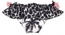 Girls Black Palm Frill Bikini Bottoms