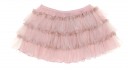 Girls Vintage Pink Pleated & Ruffle Silk Skirt