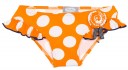 Girls Orange Polka Dot  & Flower Bikini Bottoms