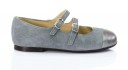 Grey Suede Double Buckle Strap Mary Jane