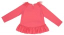 Coral Pink Jersey Sweater With Tulle Frilled Asymmetric Hem