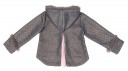 Gray & Pink Hooded Sweatshirt With Fur Details & Tulle Back